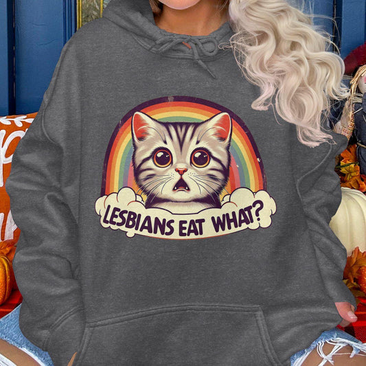 Funny Cat Lesbians Eat What Adult Humor Hoodies