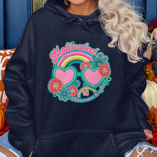 Motivated by Bitterness and Spite Graphic Hoodies