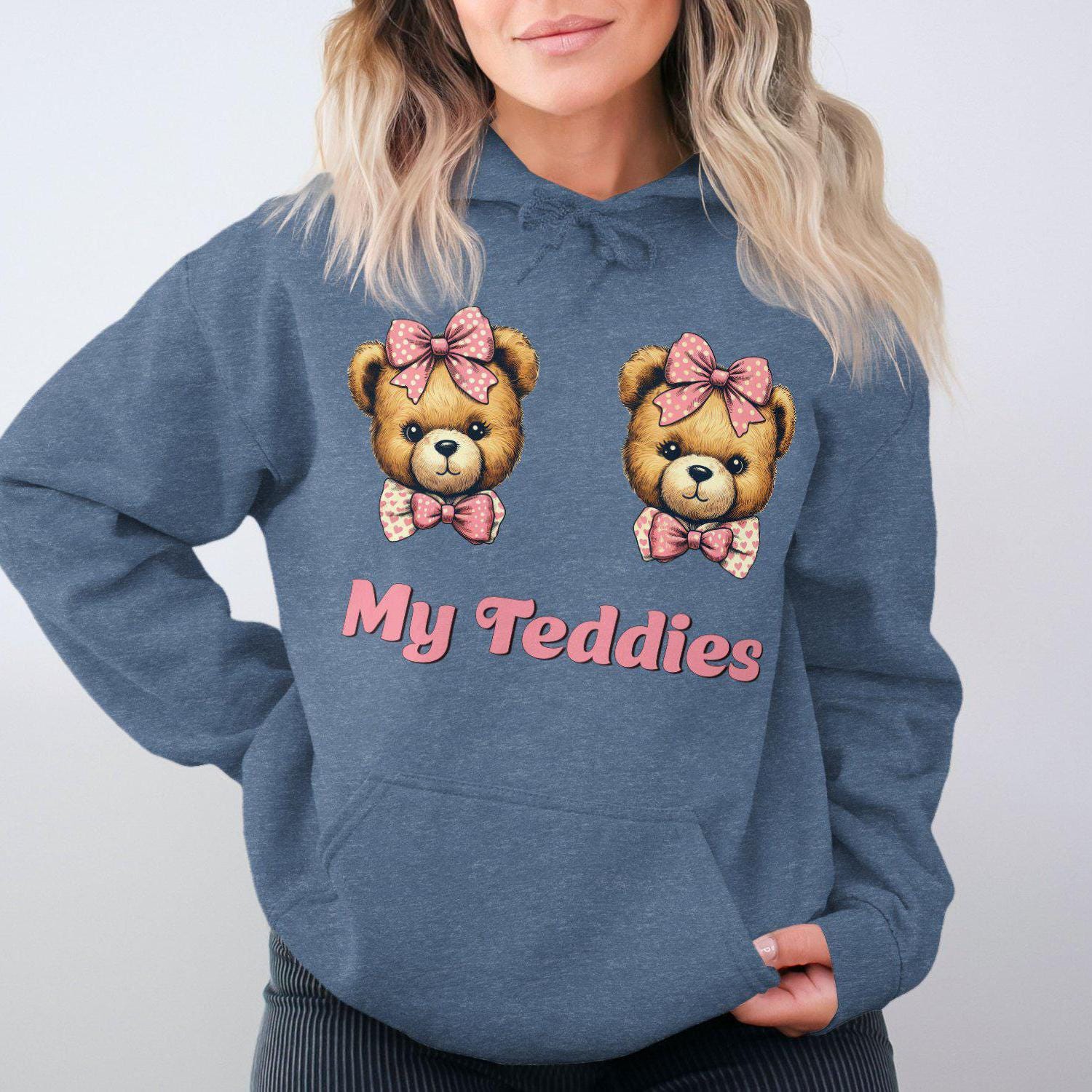 Cute Teddy Bear My Teddies Design Hoodies