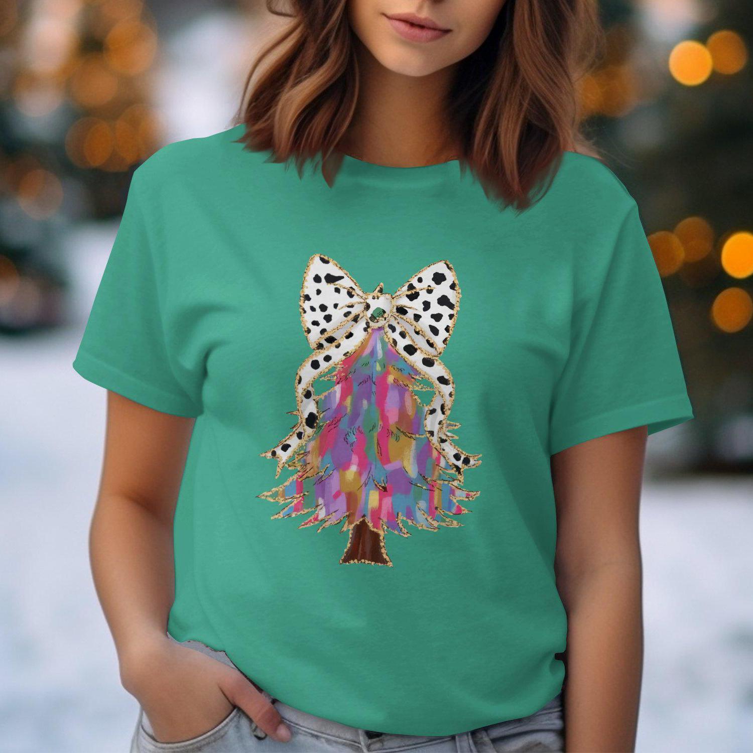 Vibrant Artistic Christmas Tree Design Comfort Colors T-Shirts