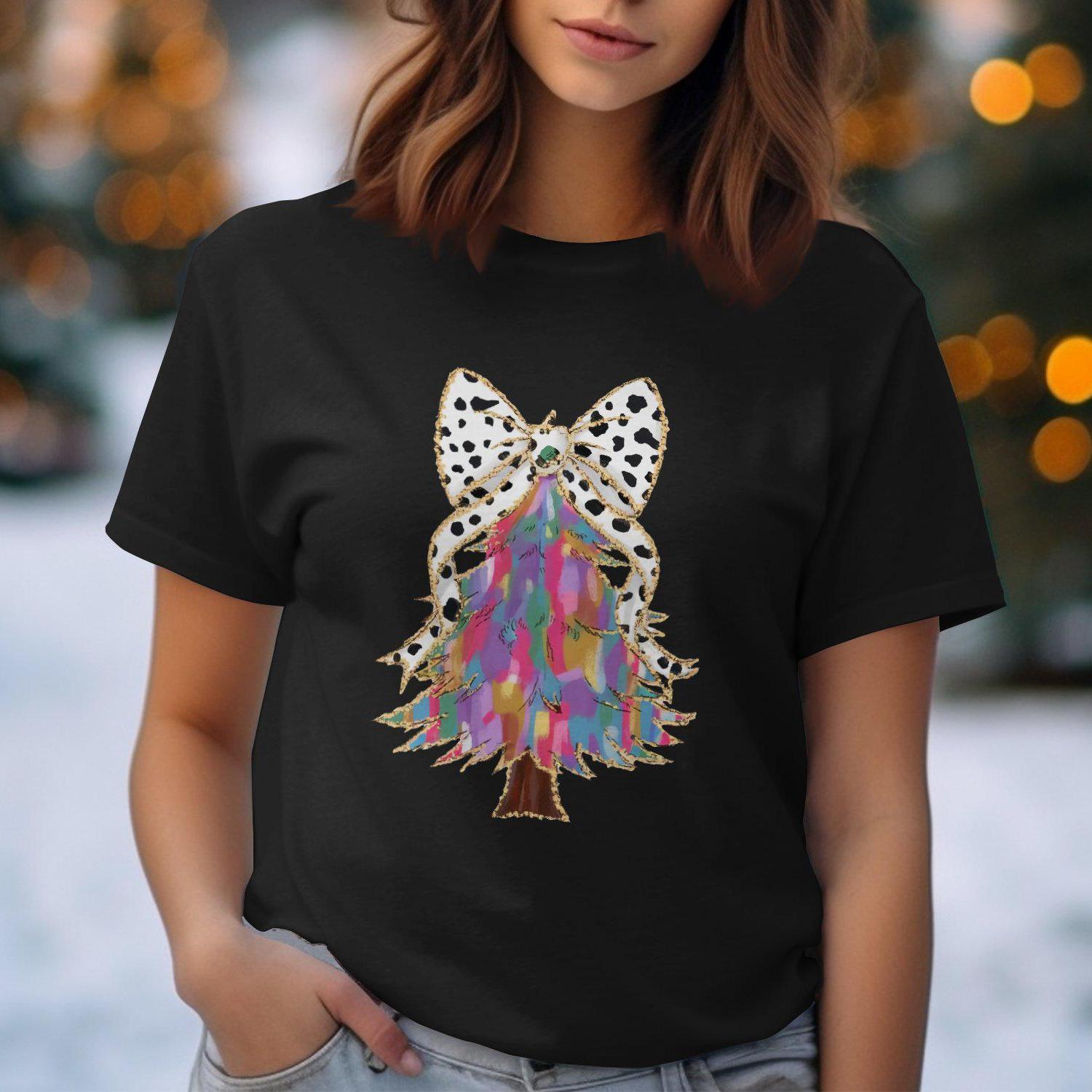 Vibrant Artistic Christmas Tree Design Comfort Colors T-Shirts