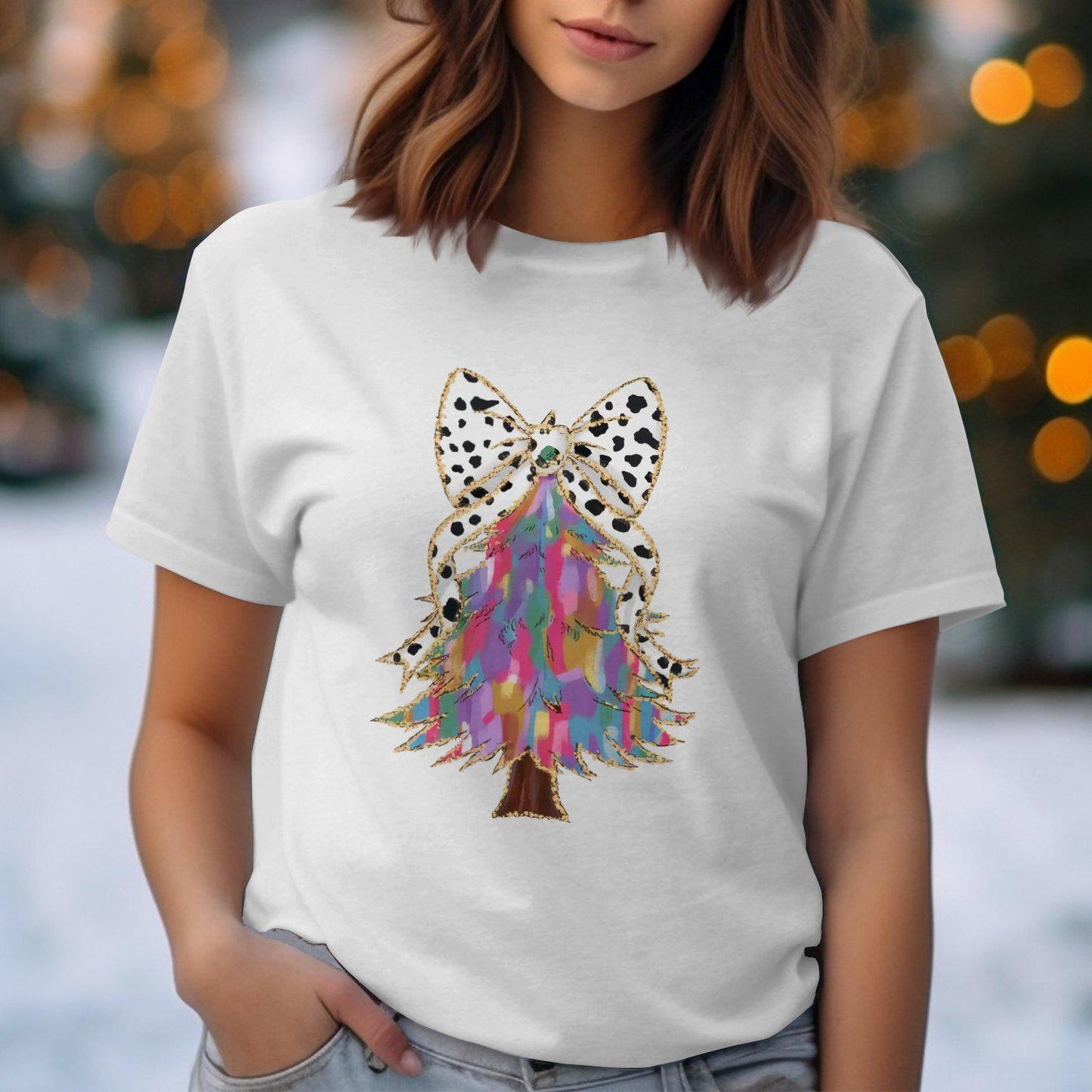 Vibrant Artistic Christmas Tree Design Comfort Colors T-Shirts