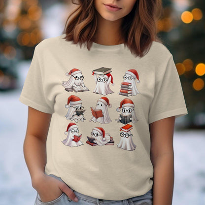 Cute Festive Ghosts Reading Books Comfort Colors T-Shirts