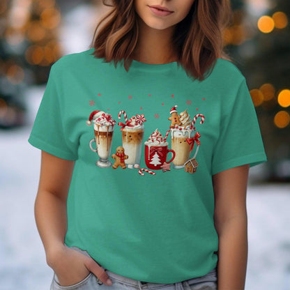 Christmas Coffee and Gingerbread Design Comfort Colors T-Shirts