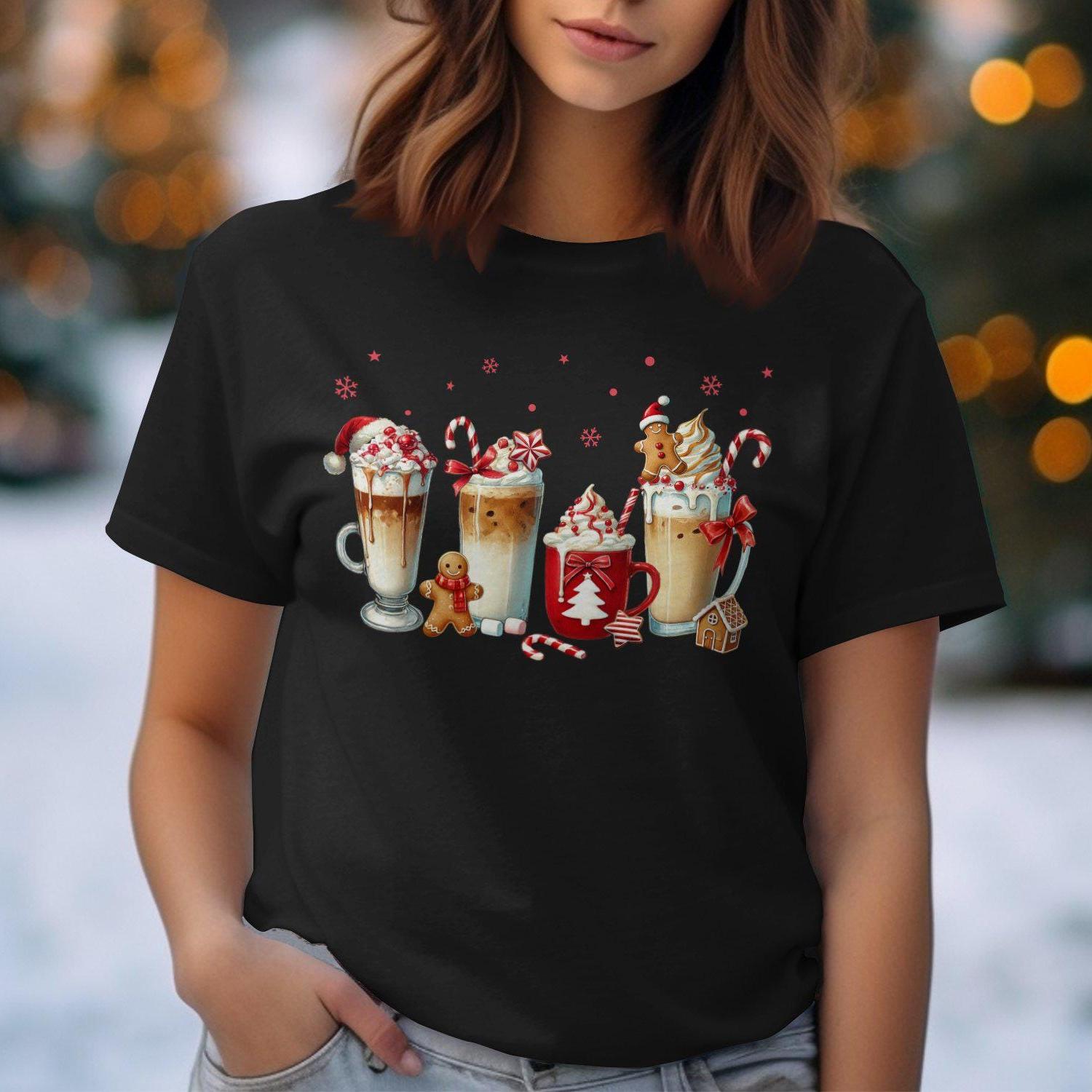 Christmas Coffee and Gingerbread Design Comfort Colors T-Shirts
