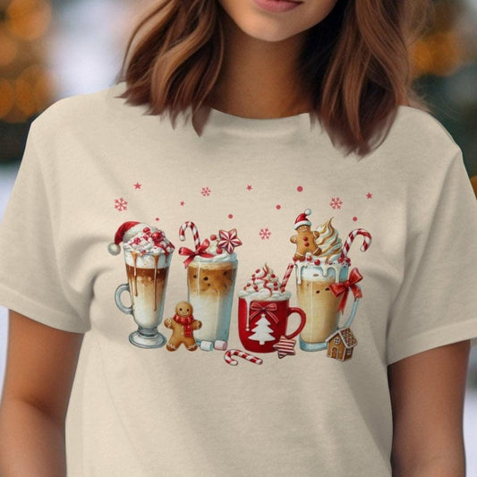 Christmas Coffee and Gingerbread Design Comfort Colors T-Shirts
