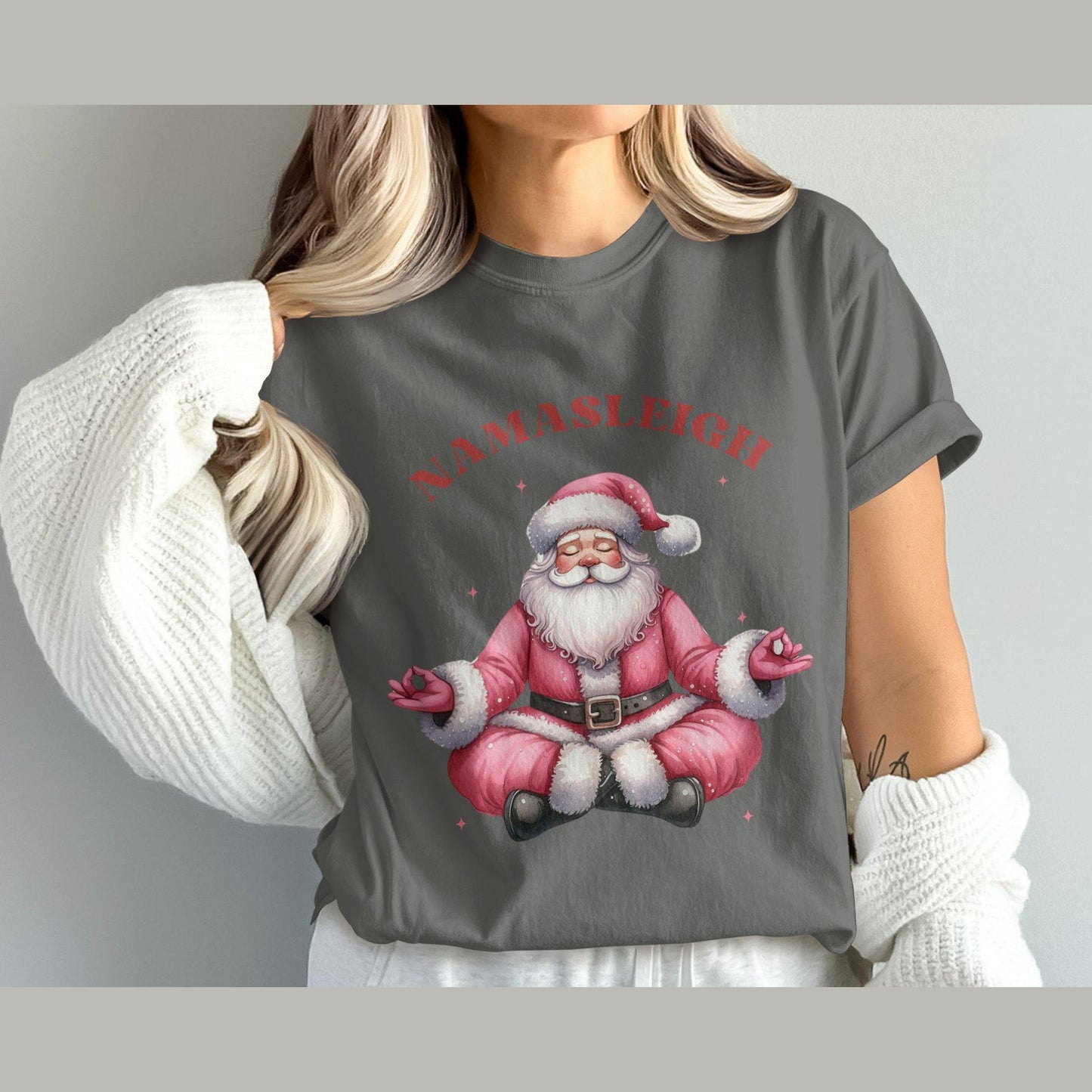 Namasleigh Santa Christmas Comfort Colors T-Shirts