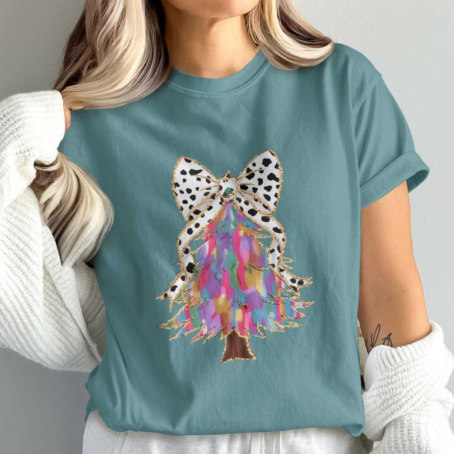 Vibrant Artistic Christmas Tree Design Comfort Colors T-Shirts