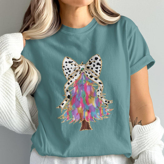 Vibrant Artistic Christmas Tree Design Comfort Colors T-Shirts