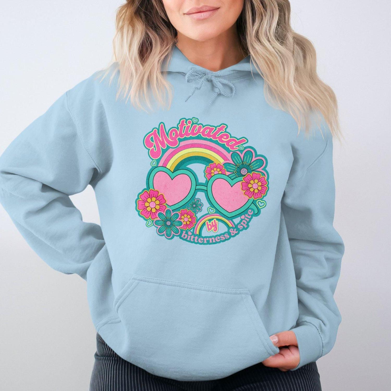 Motivated by Bitterness and Spite Graphic Hoodies