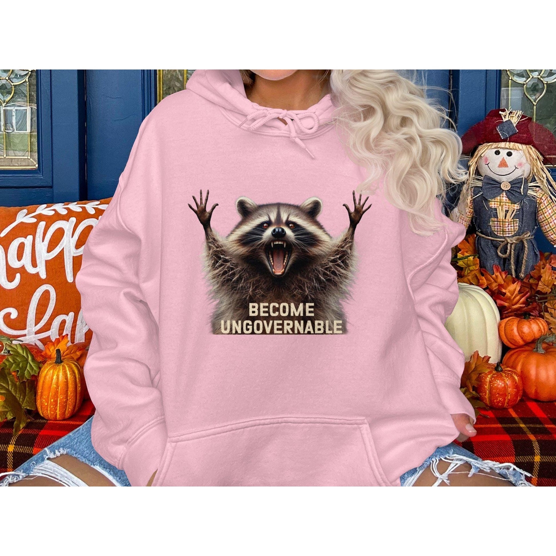 Become Ungovernable Funny Raccoon Graphic Hoodies