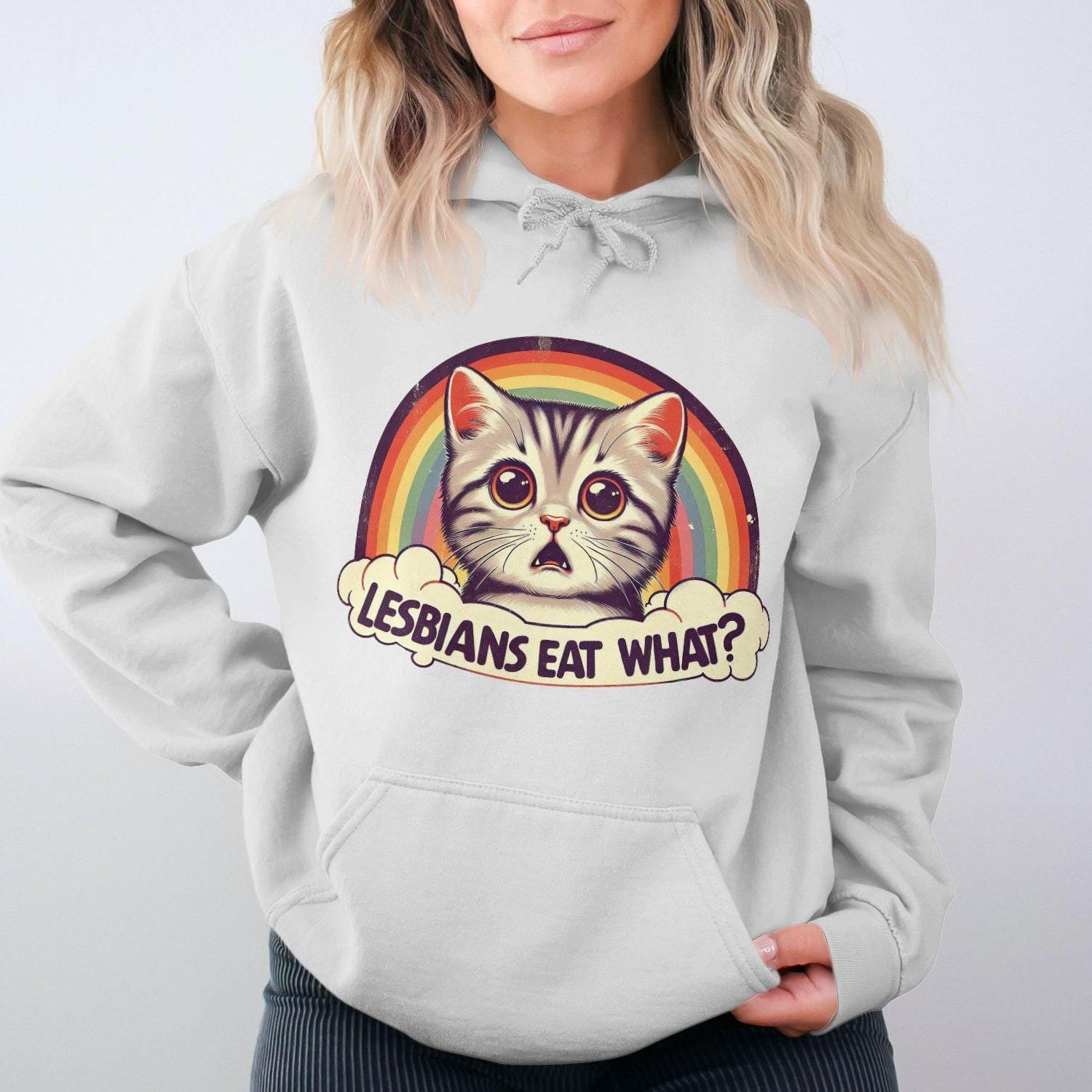 Funny Cat Lesbians Eat What Adult Humor Hoodies