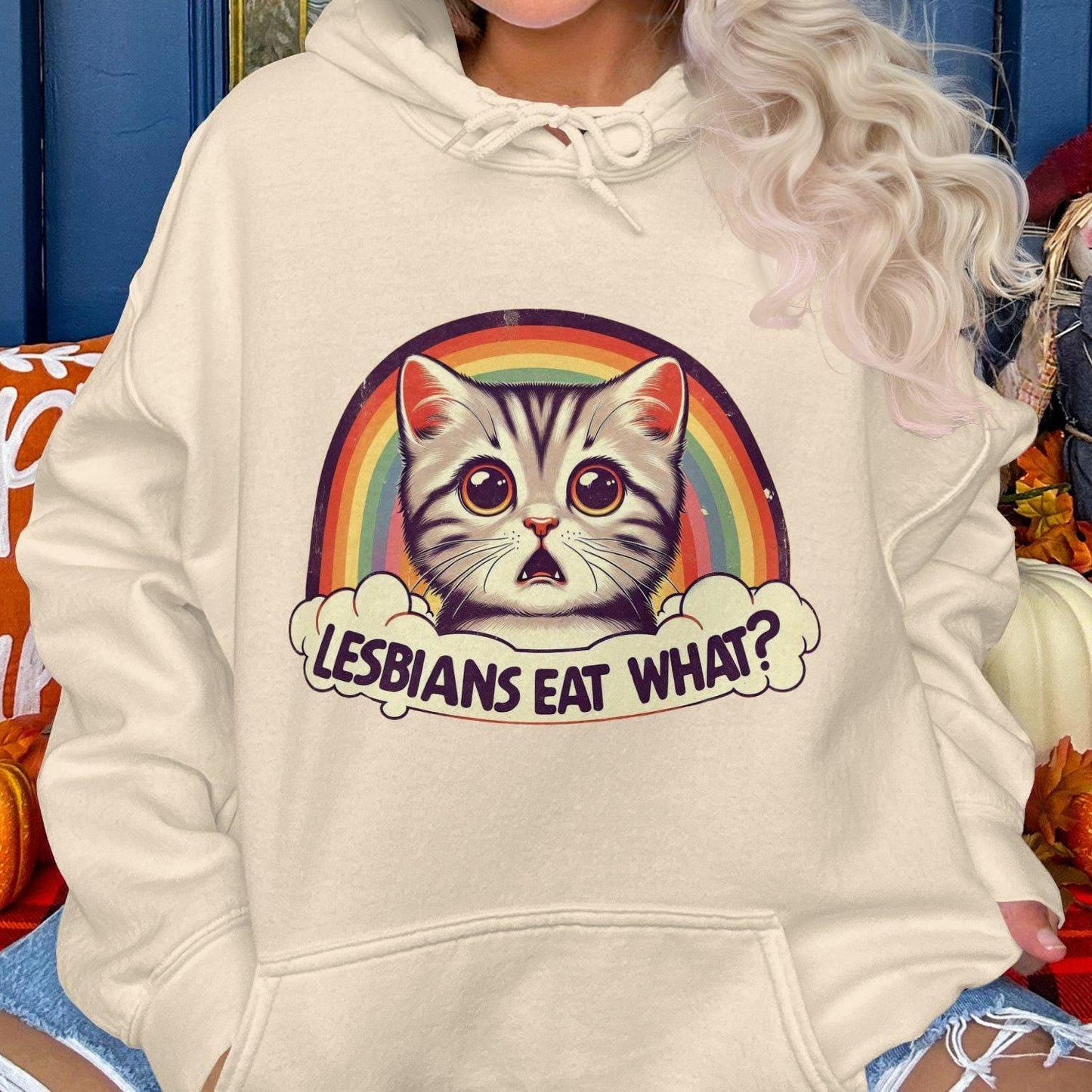 Funny Cat Lesbians Eat What Adult Humor Hoodies