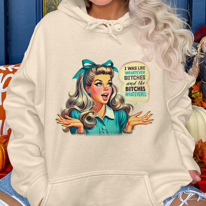 Retro Style Whatever Bitches Graphic Women's Hoodies