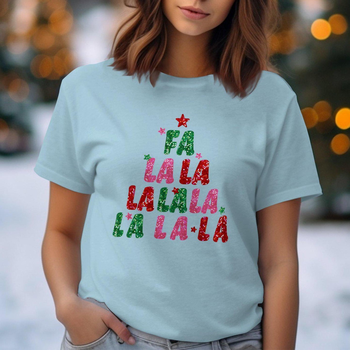 Christmas Theme Fa La La La La Design Comfort Colors T-Shirts