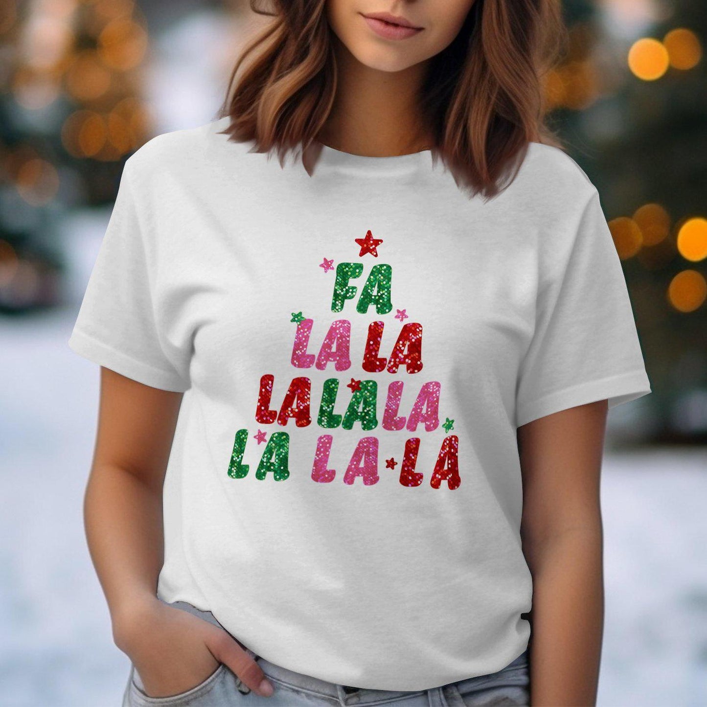 Christmas Theme Fa La La La La Design Comfort Colors T-Shirts