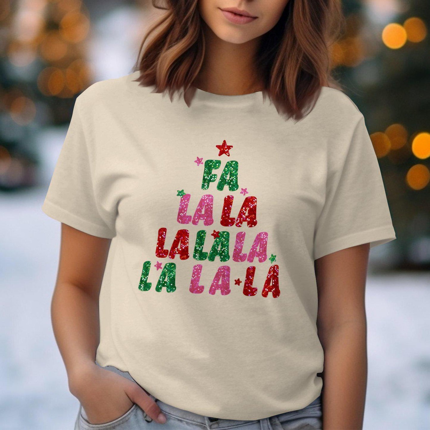Christmas Theme Fa La La La La Design Comfort Colors T-Shirts