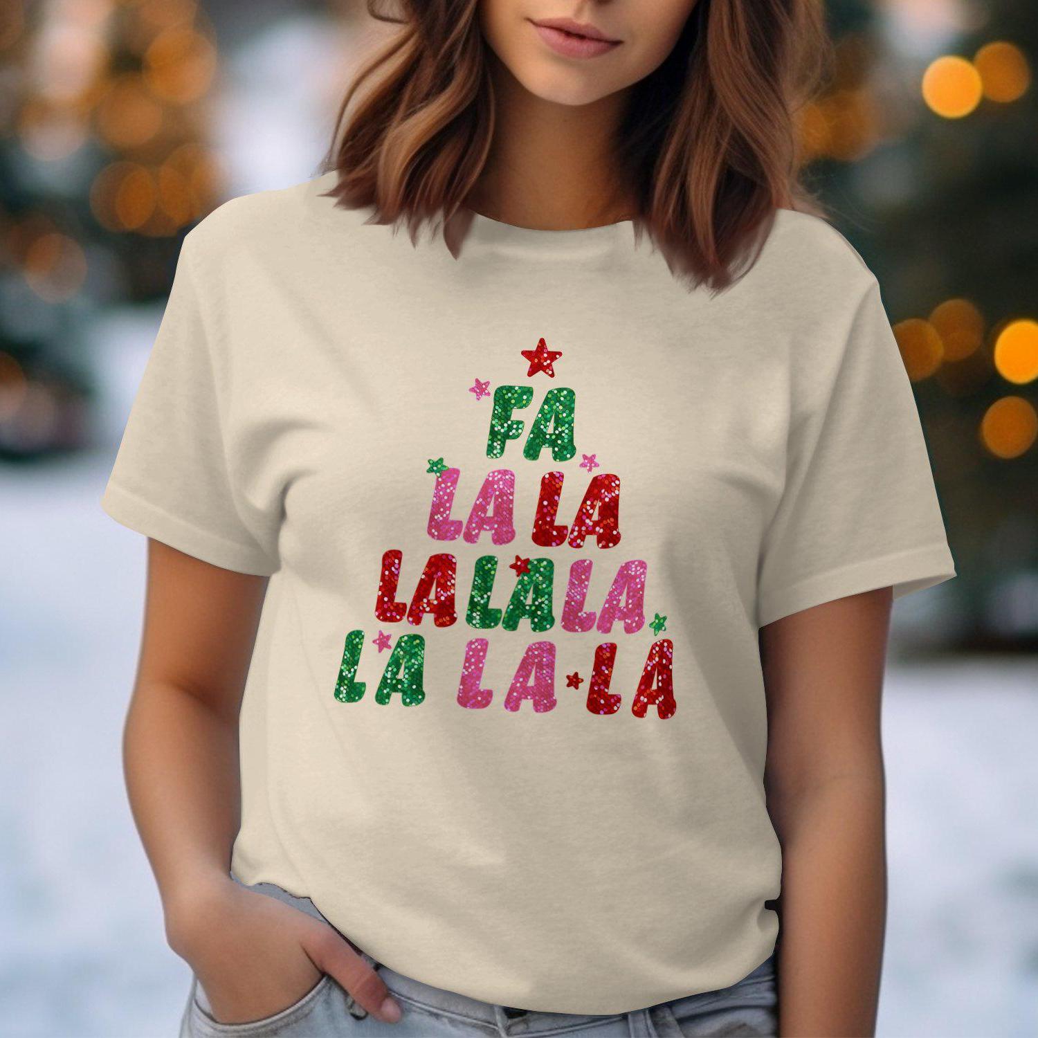 Christmas Theme Fa La La La La Design Comfort Colors T-Shirts