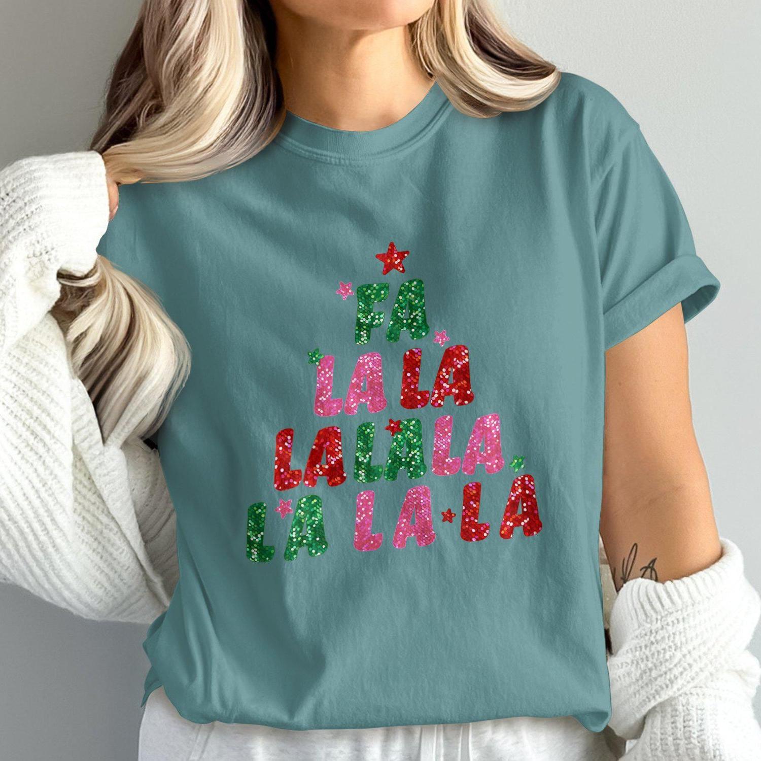 Christmas Theme Fa La La La La Design Comfort Colors T-Shirts