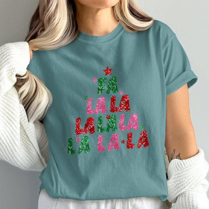 Christmas Theme Fa La La La La Design Comfort Colors T-Shirts