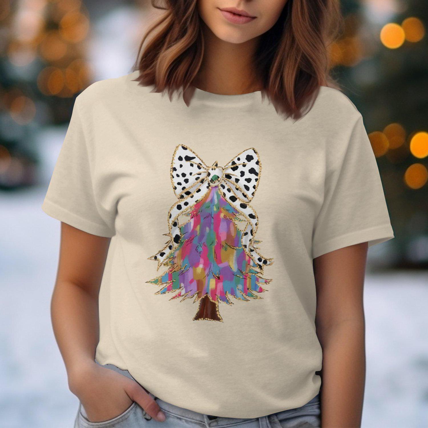 Vibrant Artistic Christmas Tree Design Comfort Colors T-Shirts