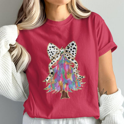 Vibrant Artistic Christmas Tree Design Comfort Colors T-Shirts