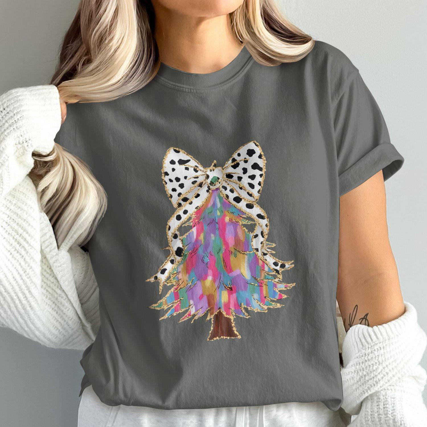 Vibrant Artistic Christmas Tree Design Comfort Colors T-Shirts