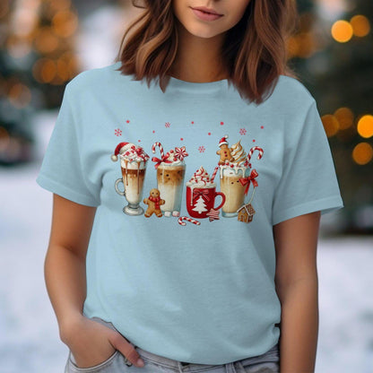 Christmas Coffee and Gingerbread Design Comfort Colors T-Shirts