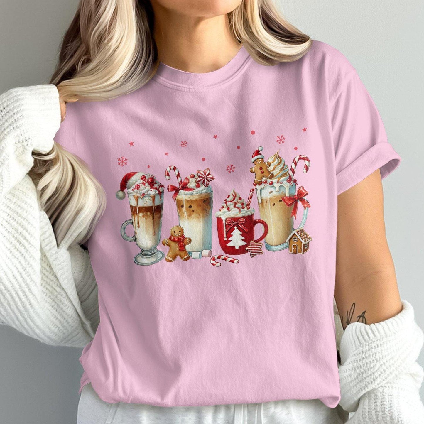 Christmas Coffee and Gingerbread Design Comfort Colors T-Shirts