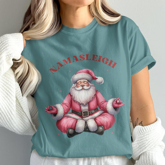 Namasleigh Santa Christmas Comfort Colors T-Shirts