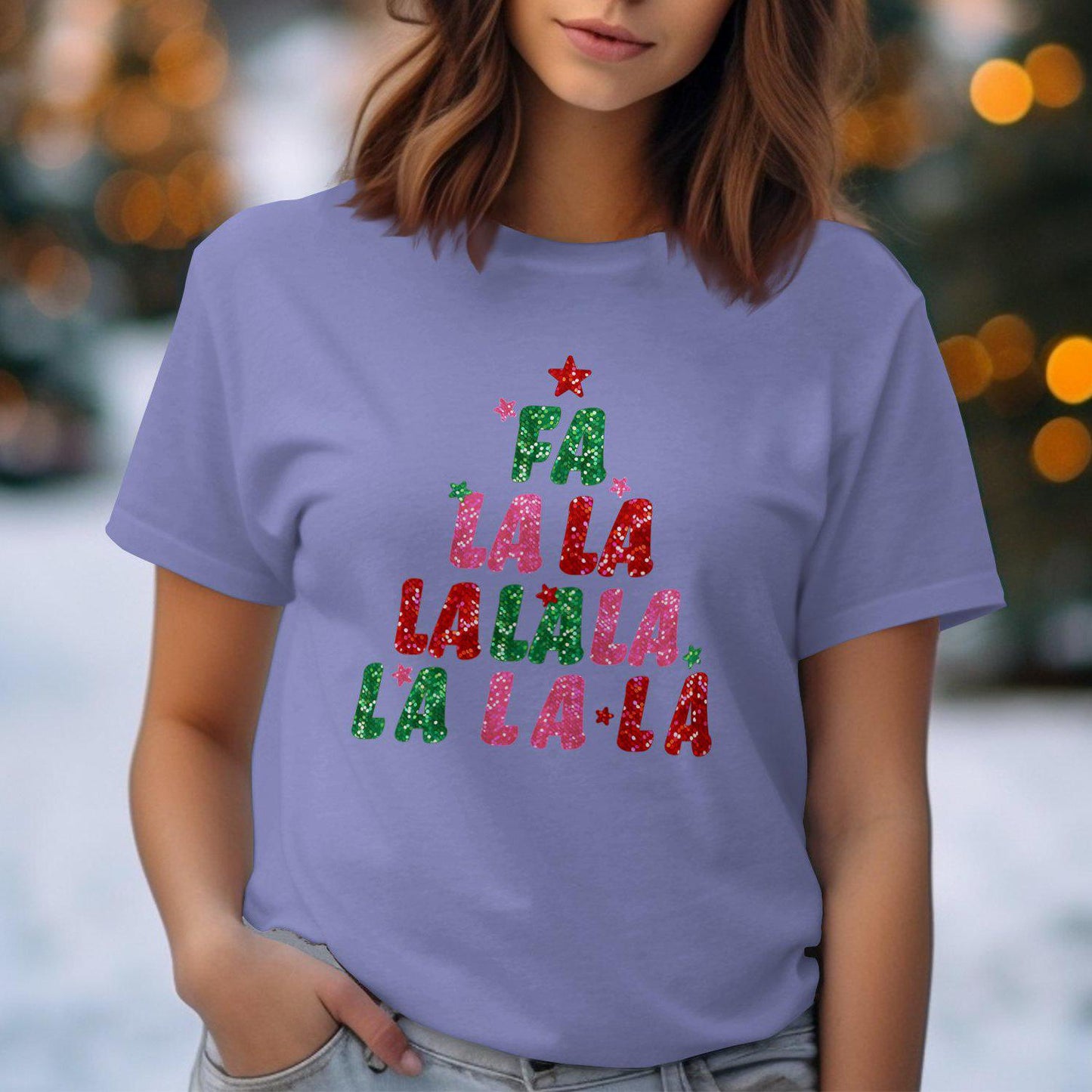 Christmas Theme Fa La La La La Design Comfort Colors T-Shirts