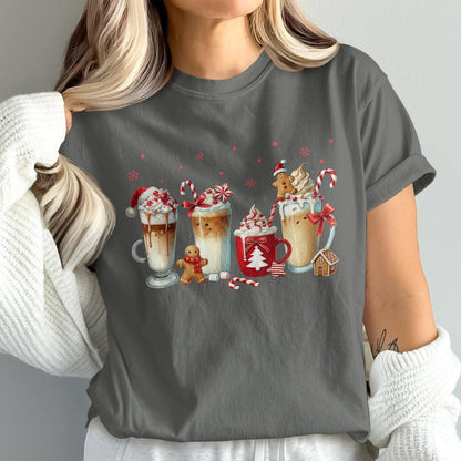 Christmas Coffee and Gingerbread Design Comfort Colors T-Shirts